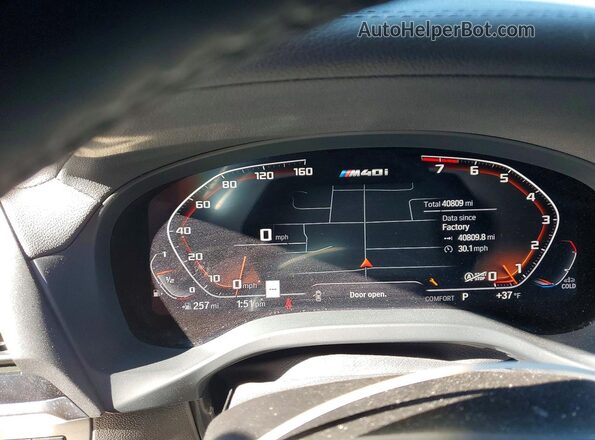 5UX2V5C08M9F12594 2021 BMW X4 Black Instrument cluster view