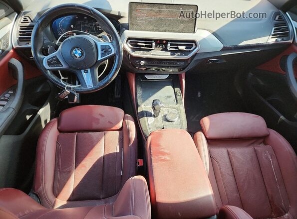 5UX33DT00N9M13481 2022 BMW X4 Gray წინა პანელის ხედი