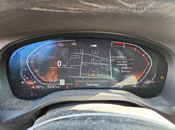 5UX33DT00N9M13481 2022 BMW X4 Gray ხელსაწყოთა პანელის ხედი