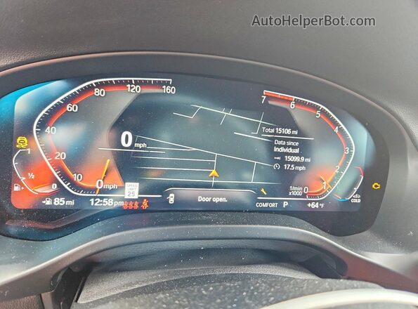 5UX43DP07P9R65724 2023 BMW X3 White Instrument cluster view
