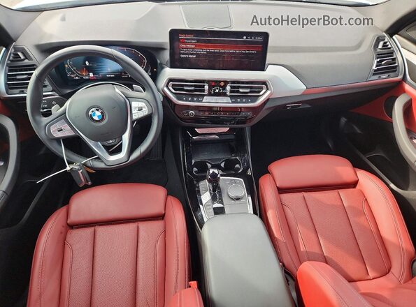 5UX43DP07P9R65724 2023 BMW X3 White Dashboard view