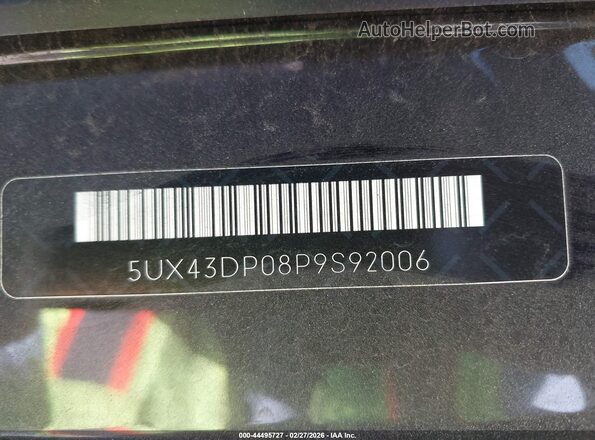 5UX43DP08P9S92006 2023 BMW X3 Black Engine compartment view