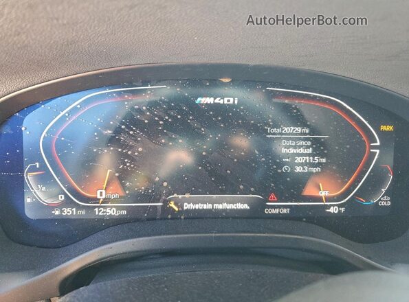 5UX43DT02S9Y06057 2025 BMW X4 Gray Instrument cluster view