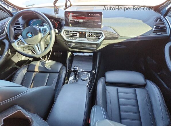 5UX43DT08N9J25101 2022 BMW X4 Blue Dashboard view