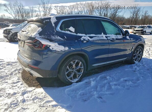 5UX53DP06N9K92412 2022 BMW X3 Blue უკანა მარჯვენა
