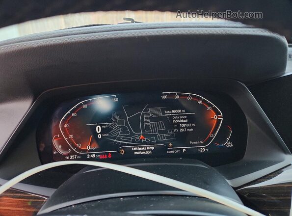 5UXCW2C04M9F34950 2021 BMW X7 Black Вид щитка приладів