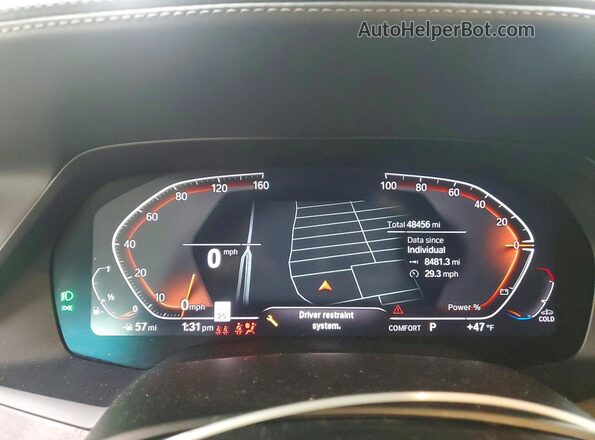 5UXCW2C07M9E43574 2021 BMW X7 Blue Widok zestawu wskaźników