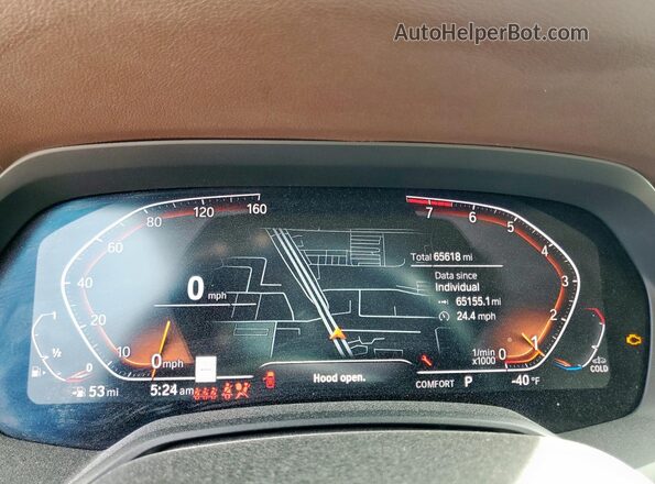 5UXCW2C5XKL087548 2019 BMW X7 Black ხელსაწყოთა პანელის ხედი