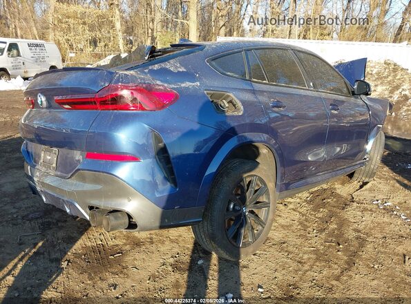 5UXCY6C02N9J92799 2022 BMW X6 Blue Trasero derecho