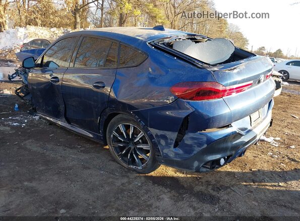 5UXCY6C02N9J92799 2022 BMW X6 Blue Trasero izquierdo