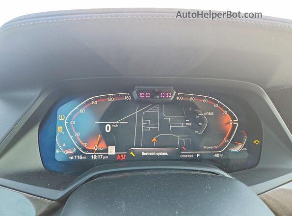 5UXCY6C05N9M73205 2022 BMW X6 White Instrument cluster view