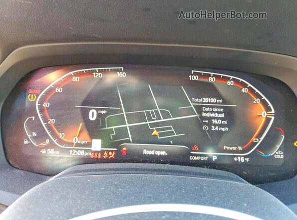 5UXCY6C08M9G32123 2021 BMW X6 White Widok zestawu wskaźników