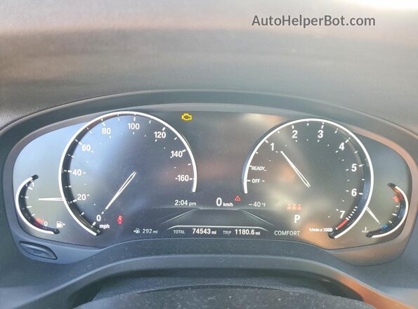 5UXTR7C5XKLF26464 2019 BMW X3 Silver Widok zestawu wskaźników