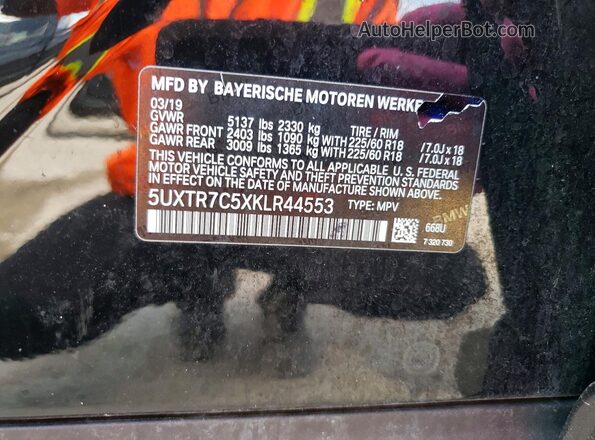 5UXTR7C5XKLR44553 2019 BMW X3 Black 
