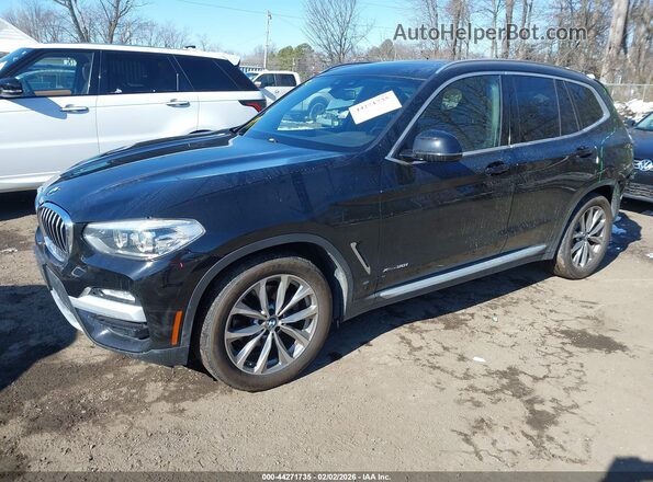 5UXTR9C53JLD61464 2018 BMW X3 Black Առջևի ձախ երեք քառորդ տեսարան