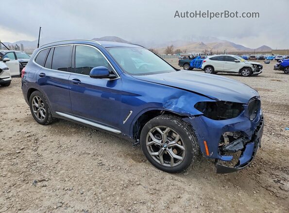 5UXTS1C01M9E92520 2021 BMW X3 Blue 