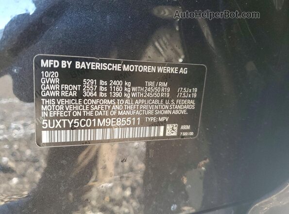 5UXTY5C01M9E85511 2021 BMW X3 Gray 