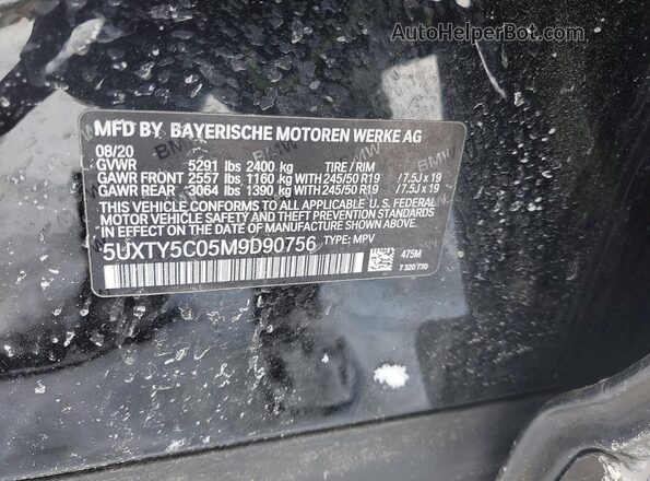 5UXTY5C05M9D90756 2021 BMW X3 Black 
