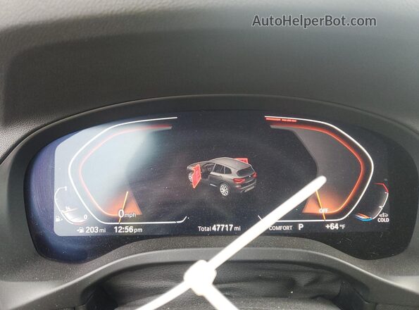 5UXTY5C08M9H86955 2021 BMW X3 Black ხელსაწყოთა პანელის ხედი