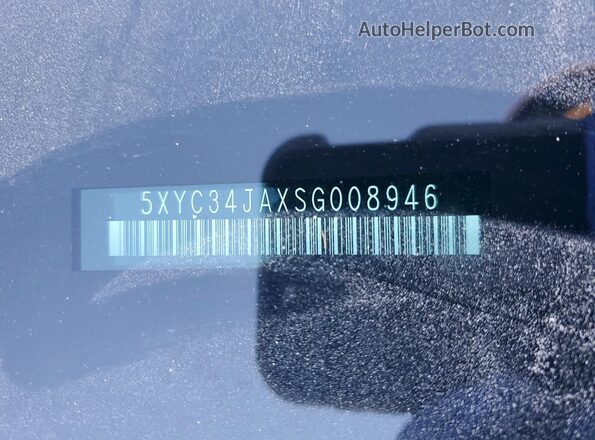 5XYC34JAXSG008946 2025 KIA EV6 Black Vista de la etiqueta del VIN