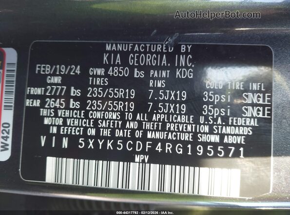 5XYK5CDF4RG195571 2024 KIA SPORTAGE Pewter Widok komory silnika