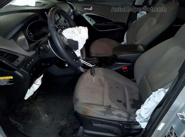 5XYZTDLB7GG328538 2016 HYUNDAI SANTA Silver წინა სალონის ხედი