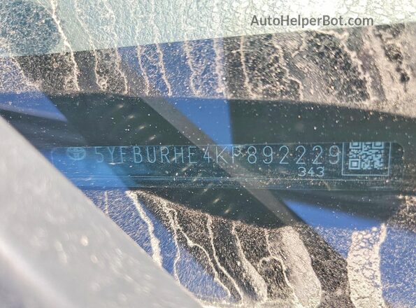 5YFBURHE4KP892229 2019 TOYOTA LL Blue 