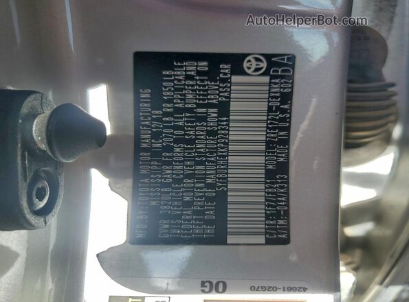 5YFBURHEXKP928344 2019 TOYOTA LL Silver 