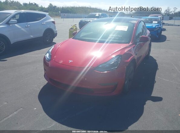 5YJ3E1EA0NF351697 2022 TESLA MODEL 3 Red Front left