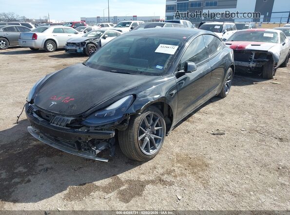 5YJ3E1EA3NF196191 2022 TESLA MODEL 3 Black Передня ліва чверть