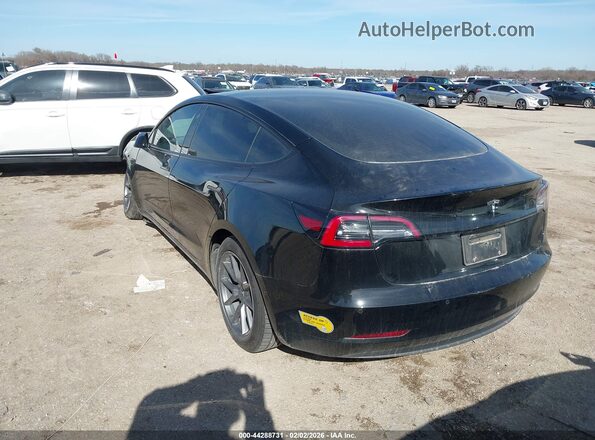 5YJ3E1EA3NF196191 2022 TESLA MODEL 3 Black Задня ліва чверть