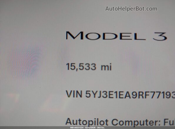 5YJ3E1EA9RF771934 2024 TESLA MODEL 3 Серый 