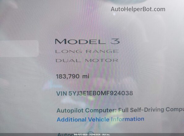 5YJ3E1EB0MF924038 2021 TESLA MODEL 3 Black 