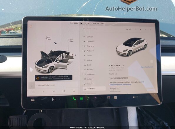 5YJ3E1EB2MF075949 2021 TESLA MODEL 3 White 