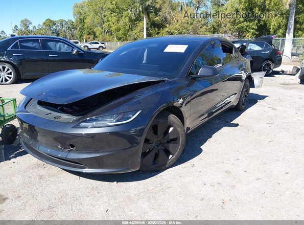5YJ3E1EB2SF904130 2025 TESLA MODEL 3 Black წინა მარცხენა ხედი სამი მეოთხედიდან