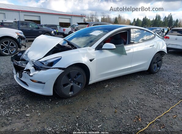 5YJ3E1EB3NF307797 2022 TESLA MODEL 3 White Передня ліва чверть