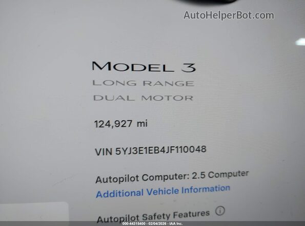5YJ3E1EB4JF110048 2018 TESLA MODEL 3 Black 
