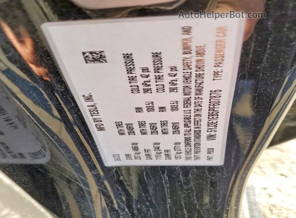 5YJ3E1EB5PF607876 2023 TESLA MODEL Black Vista de la etiqueta del VIN
