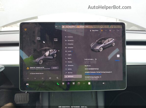 5YJ3E1EB6NF167020 2022 TESLA MODEL 3 Синий 