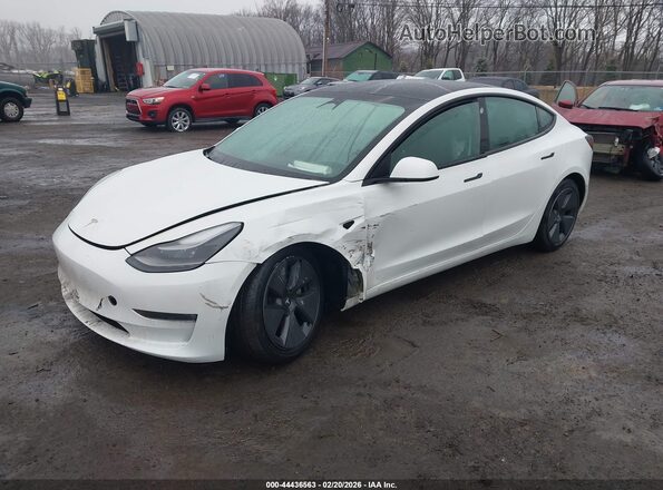 5YJ3E1EB7NF207931 2022 TESLA MODEL 3 Белый Передняя левая четверть