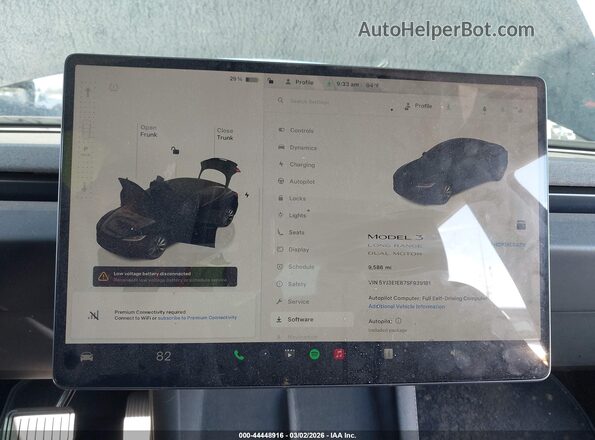 5YJ3E1EB7SF939181 2025 TESLA MODEL 3 Черный Вид задних сидений