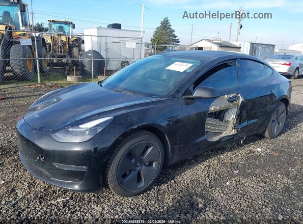5YJ3E1EBXNF138040 2022 TESLA MODEL 3 Black Առջևի ձախ երեք քառորդ տեսարան