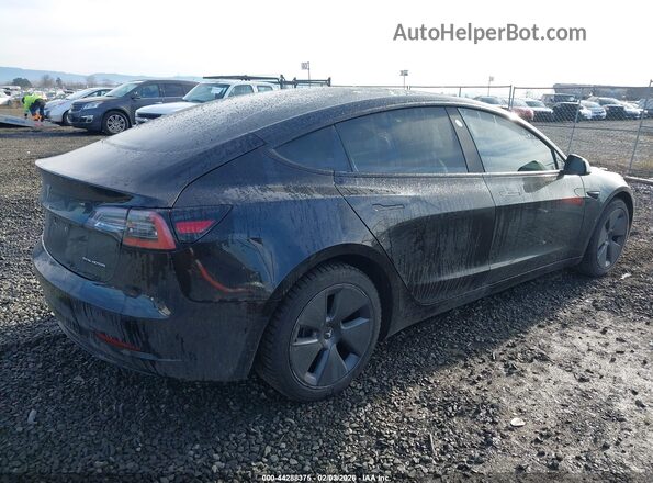 5YJ3E1EBXNF138040 2022 TESLA MODEL 3 Black Հետևի աջ