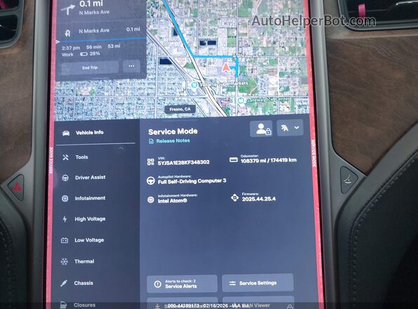 5YJSA1E28KF348302 2019 TESLA MODEL S White Հետևի նստատեղերի տեսք