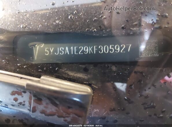 5YJSA1E29KF305927 2019 TESLA MODEL S Gray Շարժիչի բաժամունքի տեսք