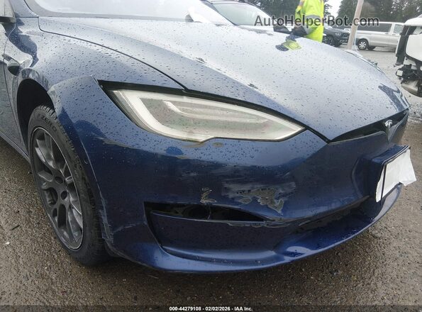 5YJSA1E50MF428352 2021 TESLA MODEL S Blue წინა ხედი