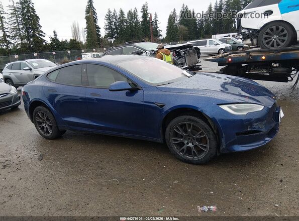 5YJSA1E50MF428352 2021 TESLA MODEL S Blue უკანა სალონის ხედი