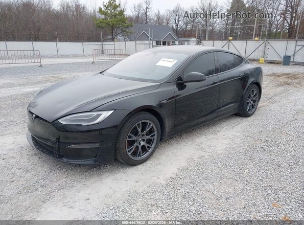5YJSA1E68MF453413 2021 TESLA MODEL S Black Передня ліва чверть