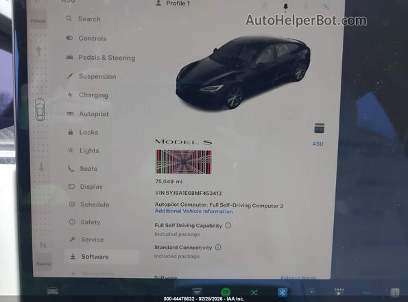 5YJSA1E68MF453413 2021 TESLA MODEL S Black 