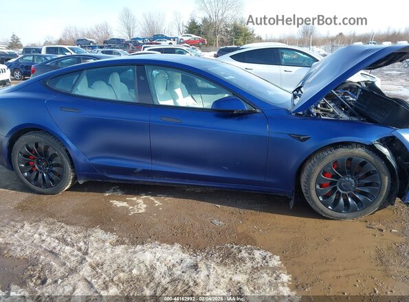 5YJSA1E69PF519391 2023 TESLA MODEL S Blue Սալոնի 360 աստիճան տեսք